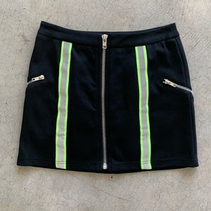 Millau Reflective Stripe Zipper Mini Skirt